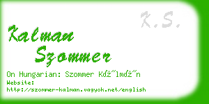 kalman szommer business card